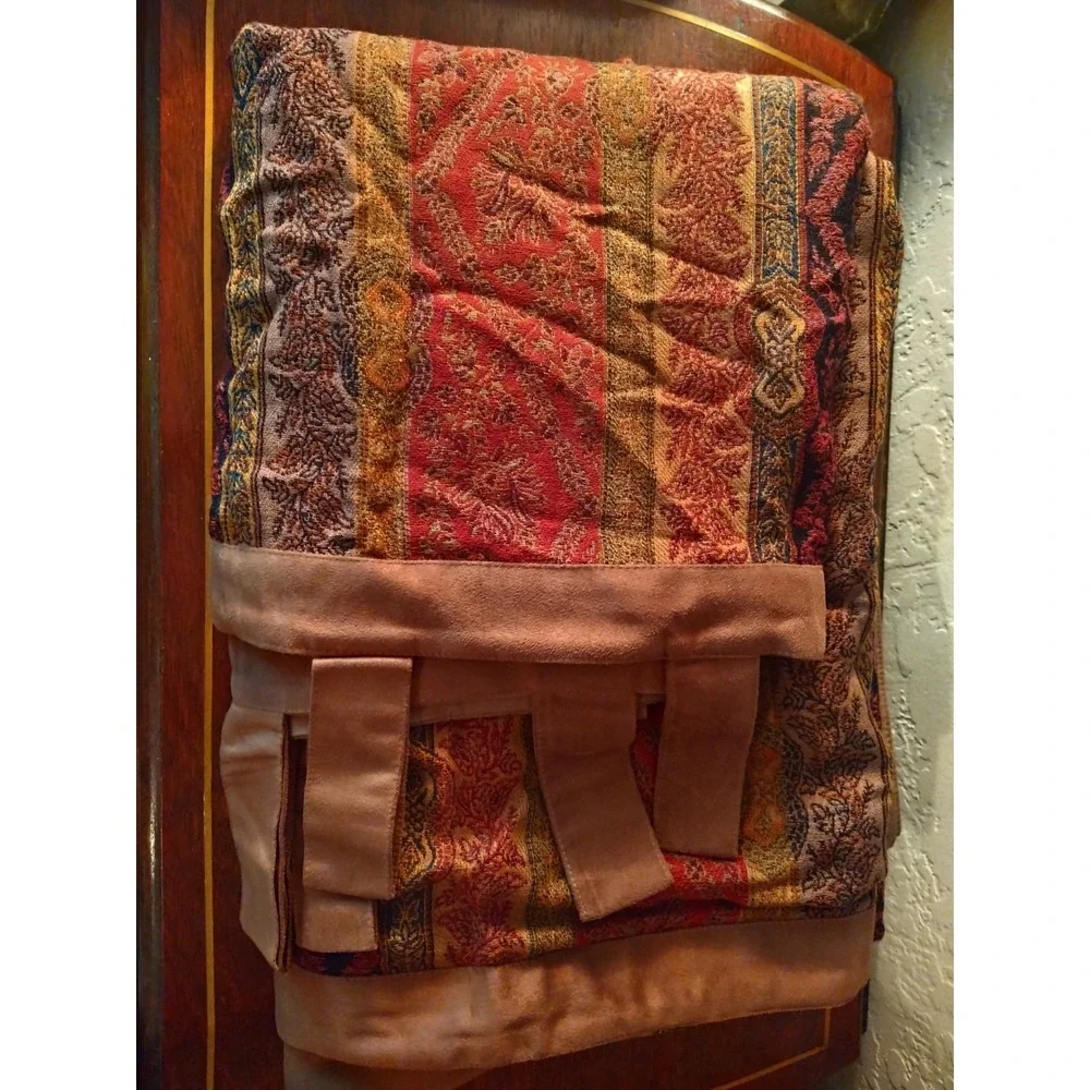 Rare Spiegel Home 100 % Wool Curtains Two Panels Floral Multicolor 40